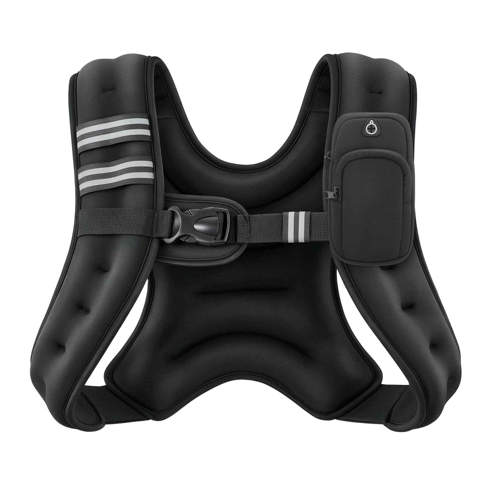 ZELUS Weighted Vest for Strength Training, 5kg/7kg/9kg/11kg/14kg Adjustable Exercise Equipment for Home Gym, Iron Sand Weight Vest with Armband Holder for Men Women Fitness Workout Cardio