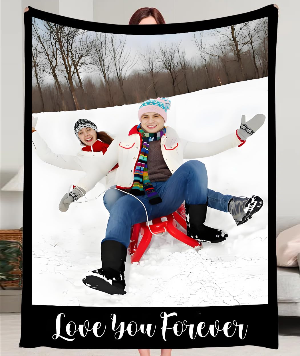 AsBestForGF Ships Next Day, Custom Blankets with Photo, Personalized Blanket Using My Own Photo with Text, Customized Blankets with Picture,