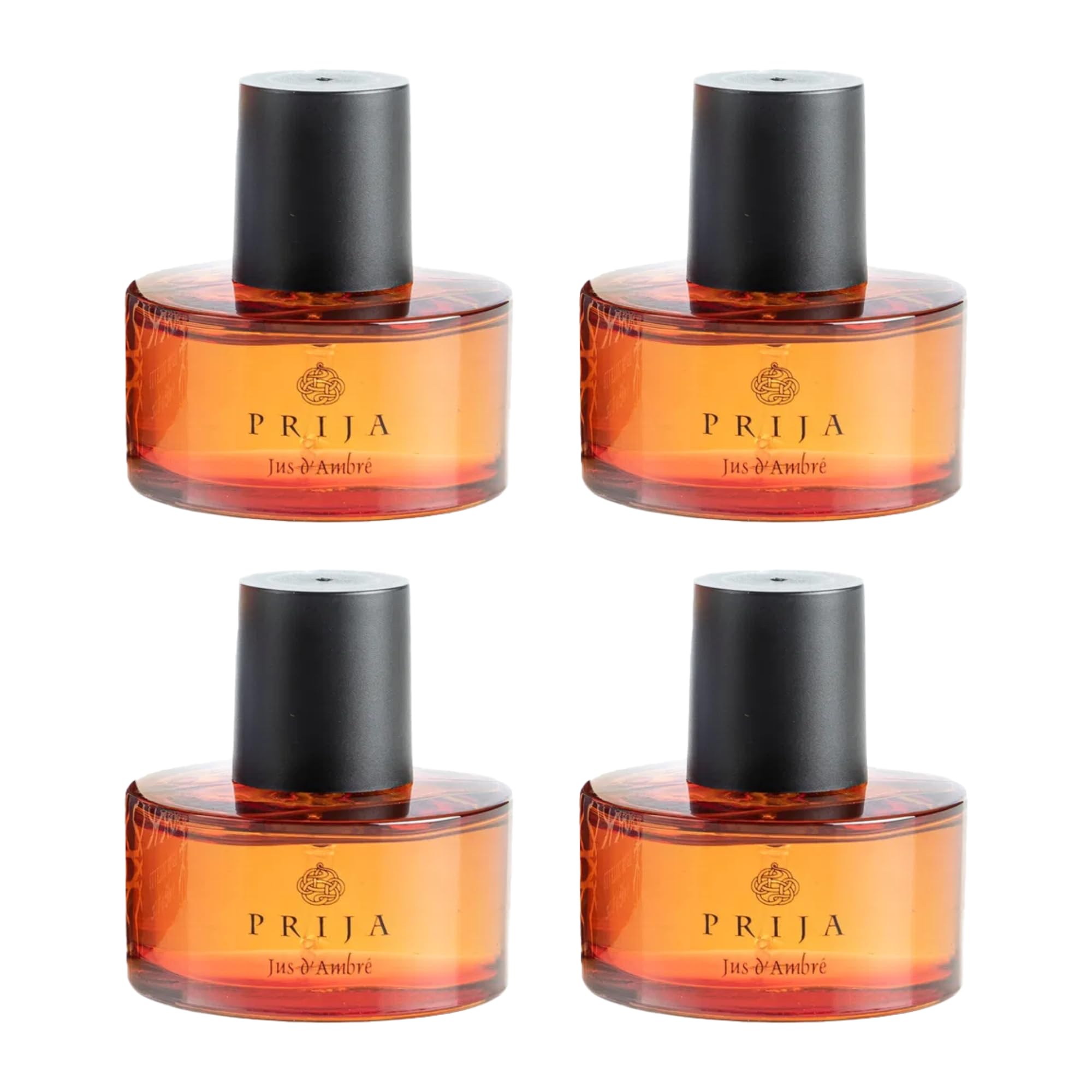 Prija Jus d'Ambre Eau de Toilette Citrus and Spicy Nutmeg 4x 50ml | Luxurious Unisex Perfume for Men and Women. Fresh Citrus and Spicy Nutmeg. Energising and Strengthening.