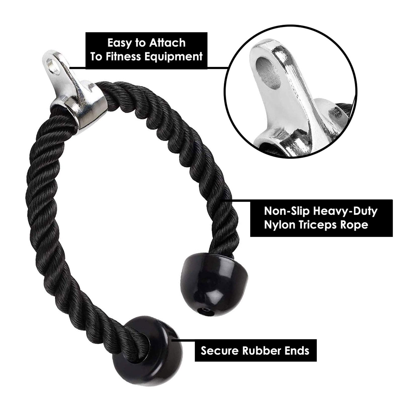 Kit Cavi E Pulegge Per Palestra Casa - Sistema Lat Machine, Tricipiti, Con Barra E Accessori (12 Pezzi) - Foto 4