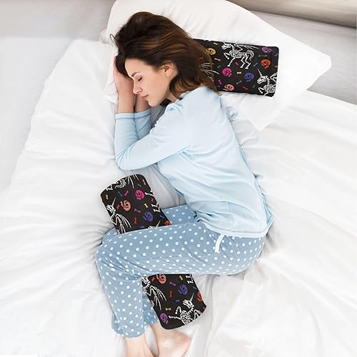 Miniatura 6 de FRODOTGV Scary Skull Halloween Pegasus Horn Bolster Pillow for Legs Firm Firm Neck Roll Pillow Outdoor Round Pillows Neck Cushion Back Support