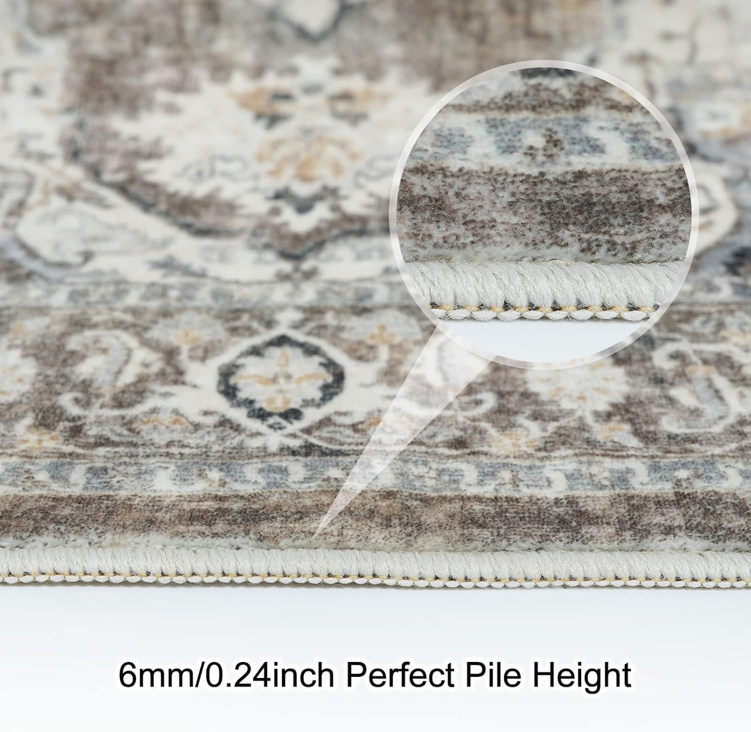 YOUFORTONG Washable 3x5 Area Rugs: Rugs for Living Room Ultra Soft Carpet for Bedroom Waterproof Rug Non-Slip Rugs for Hardwood Floors (Beige/Brown/Grey, 3X5)