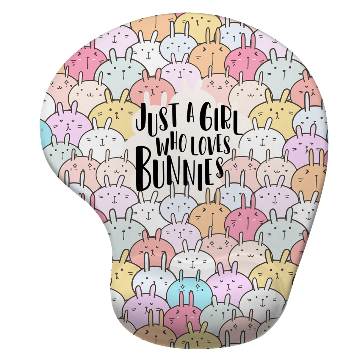 Mouse Pad with Wrist Rest, Ergonomic Mouse Pad with Memory Foam Wrist Rest Cushion, Non-Slip Rubber Base Gaming Mice Pad for Home Office Computer Laptop, Easter Bunnies