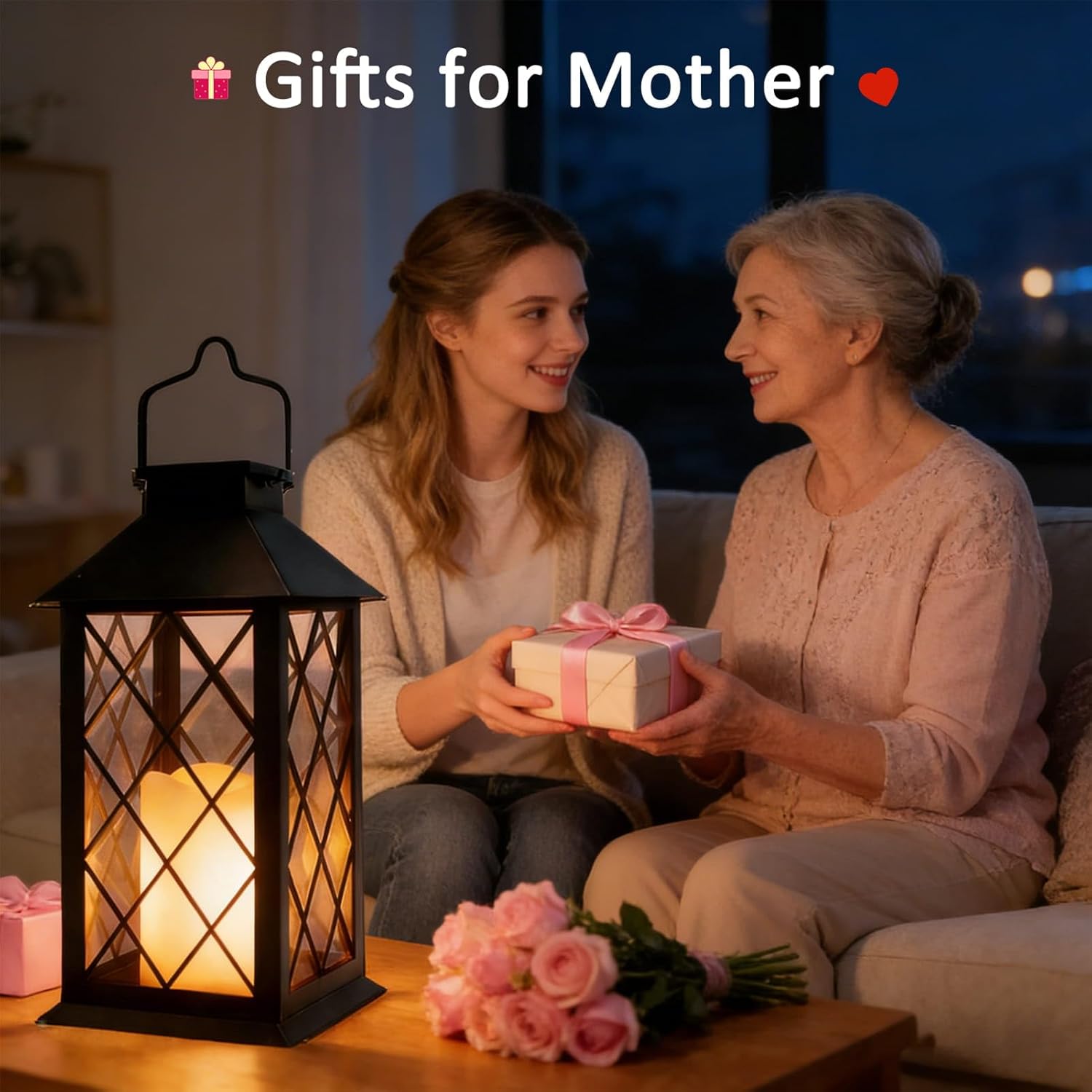 2 Pack Large Tempered Glass Solar Lanterns Outdoor Waterproof, Hanging Solar Lights with Flickering Flameless Candles, Solar Lantern for Wall Porch Patio Table Garden Yard Decoration (Black)