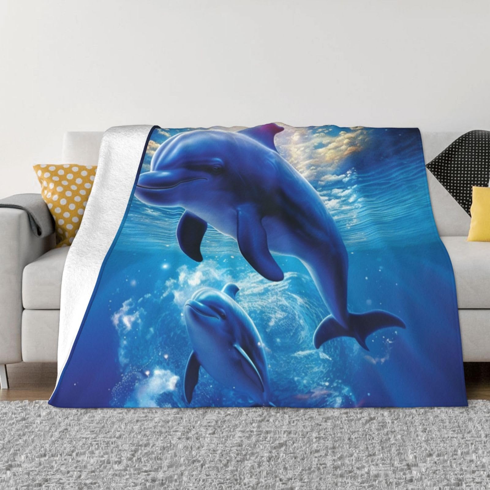 Couverture polaire dauphins légère pour éliminer le froid