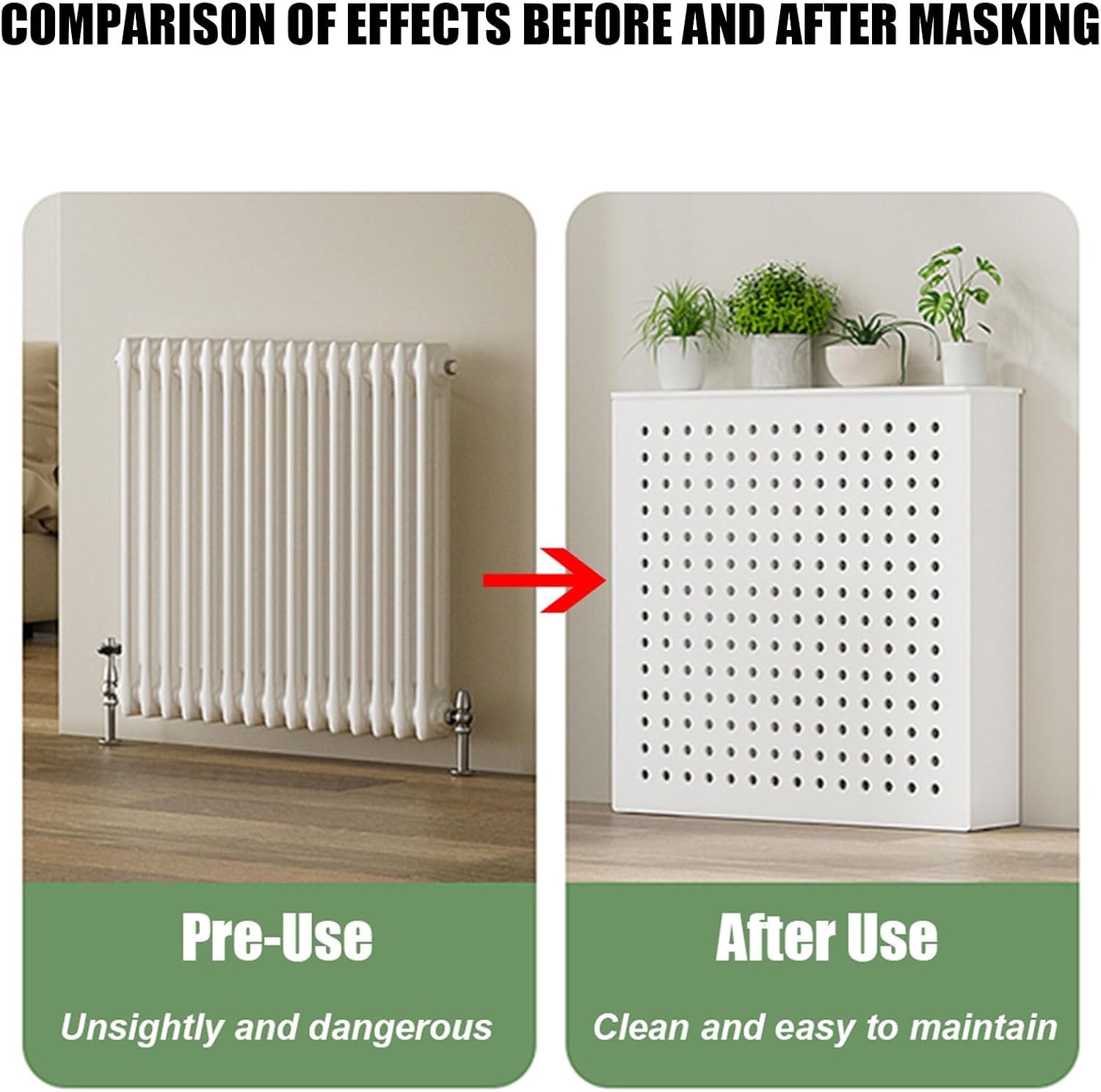 Modern Heater Radiator Covers For Home 20″L 24″L 28″L 32″L 36″L 40″L Heater Cover Radiator Shelf White Steam Radiator Cover For Household, Living Room, Hallway, Home Decorative Cabinet(36"Lx28"Hx6"W)