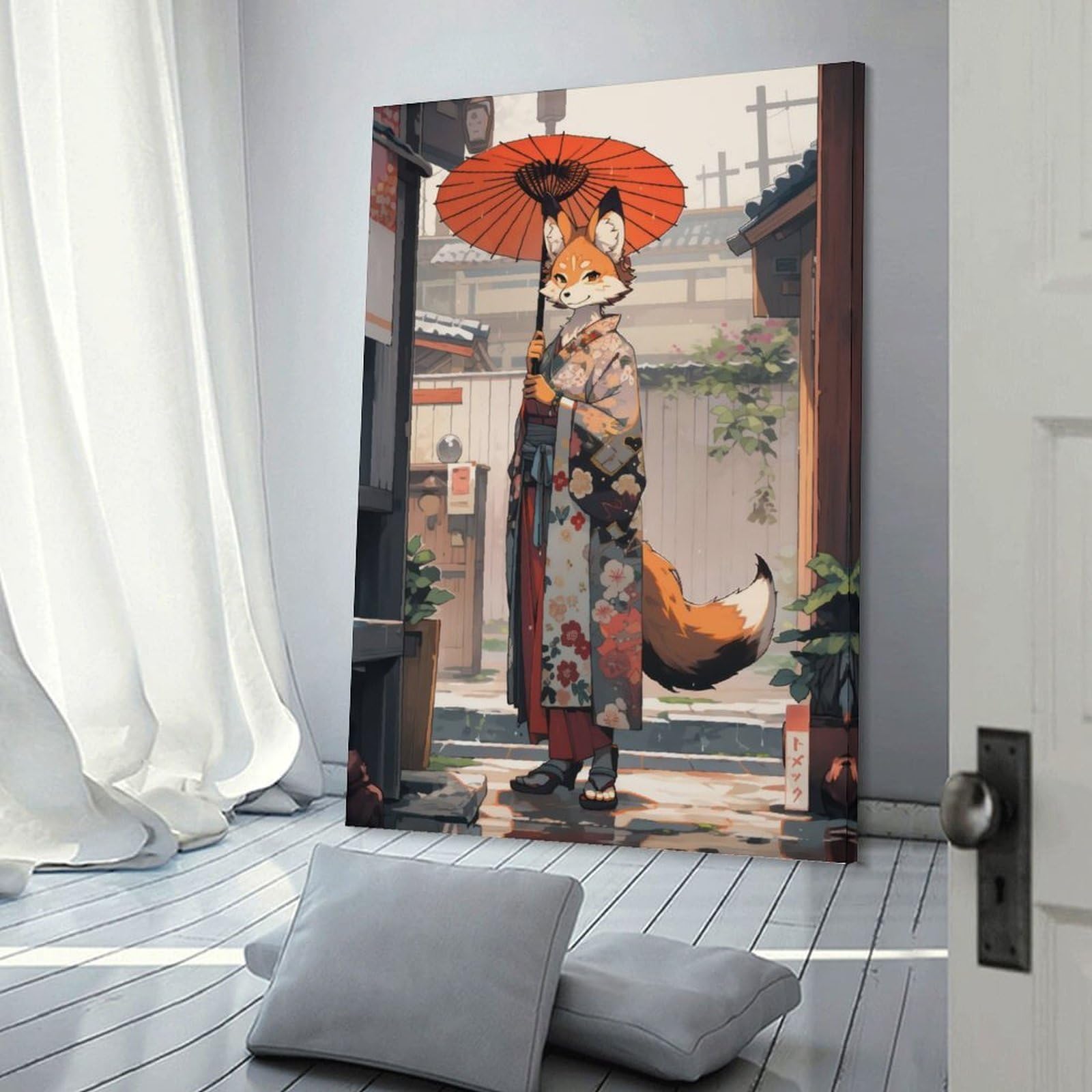 Junmoney Canvas Wall Decor Red Panda Maiko, 20x30inch(50x75cm), for Living Room, Bedroom, Office Or Hallway, Decorative Artwork with Broad Appeal