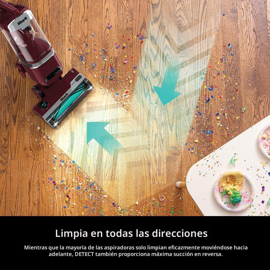Miniatura 6 de Shark DETECT LA492 - Aspiradora vertical con cable Lift-Away con tecnología Detect, cepillo autolimpiante para no envolver el cabello, sello