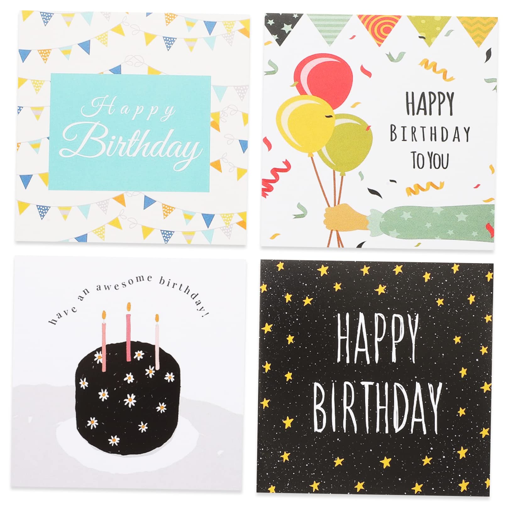 Parliky 120pcs Birthday Greeting Cards Card Birthday Supplies for Box Decor Blank Bulk Pack
