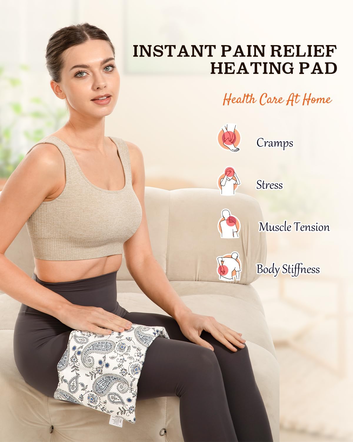 Small Microwave Heating Pad for Neck and Shoulder, Microwavable Versatile Cold/Heated Muscle Ache, Soothing Fatigue Wrap for Back Pain and More, Moist Heat Pad Warm Compress (8x17 inch)