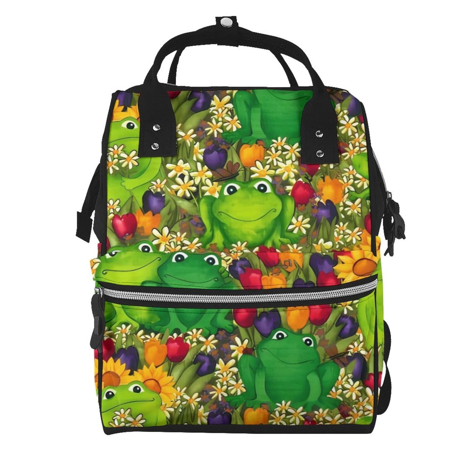Panda Animal Gedrukt Aankleedtas Rugzak Baby Luier Luiertas Unisex Reizen Rugzak Voor Moeders En Vaders, Zwart, Eén maat