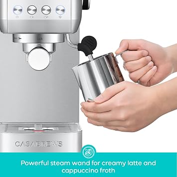 CASABREWS 3700 Essential Espresso Machine with Tornado Basic Coffee Grinder