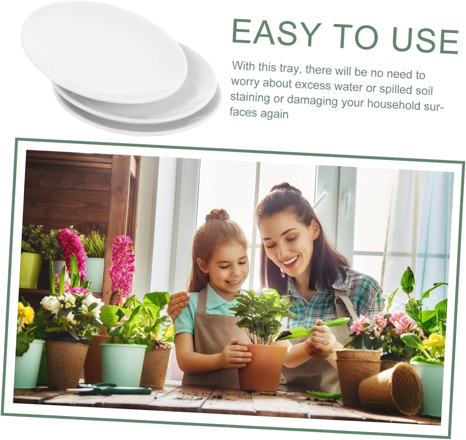 12pcs Ceramic Plant Saucer Drip Trays for Flower Pots Use Easy to Clean and Store Impact Resistant for Gardening and Preventing Spills