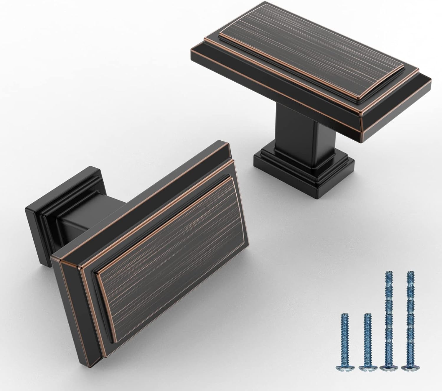 ROMATEE Kitchen Knobs Oil Rubbed Bronze 10 Pack Square