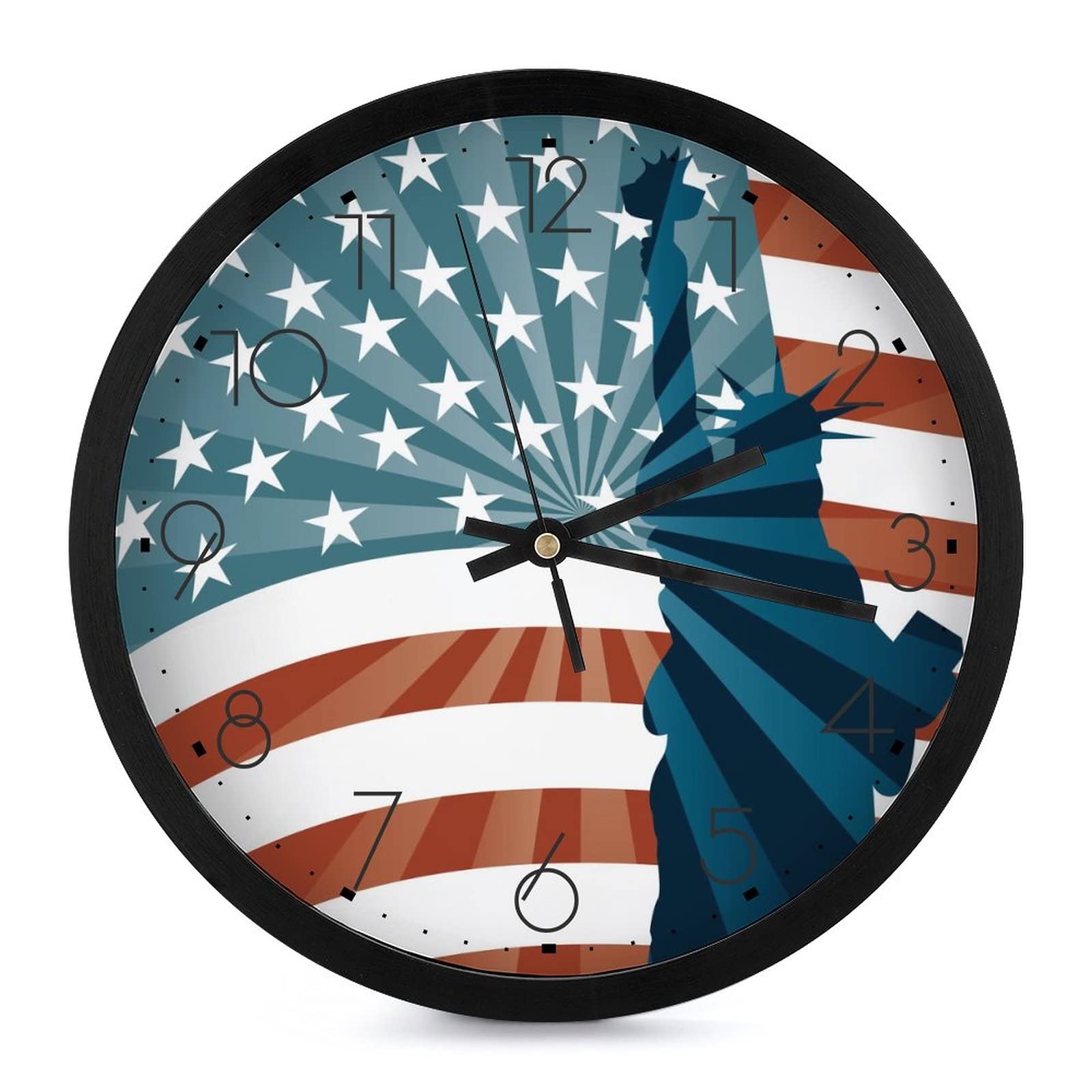 Horloge murale ronde drapeau de 25.4 cm pour la cuisine et le salon