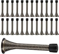 Vista 16 de Paquete de 12 topes de puerta de resorte de 3 1/4 pulgadas, flexibles y resistentes, con puntas de parachoques de goma a prueba de óxido (dorado)