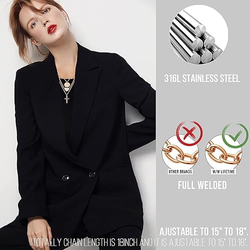 Miniatura 2 de WW Lifetime Initial Pendent Necklace A-Z Letters Alphabet Necklace Sets 18K Rose Gold Stainless Steel Charm Chain Necklace Gift Jewelry for Girls