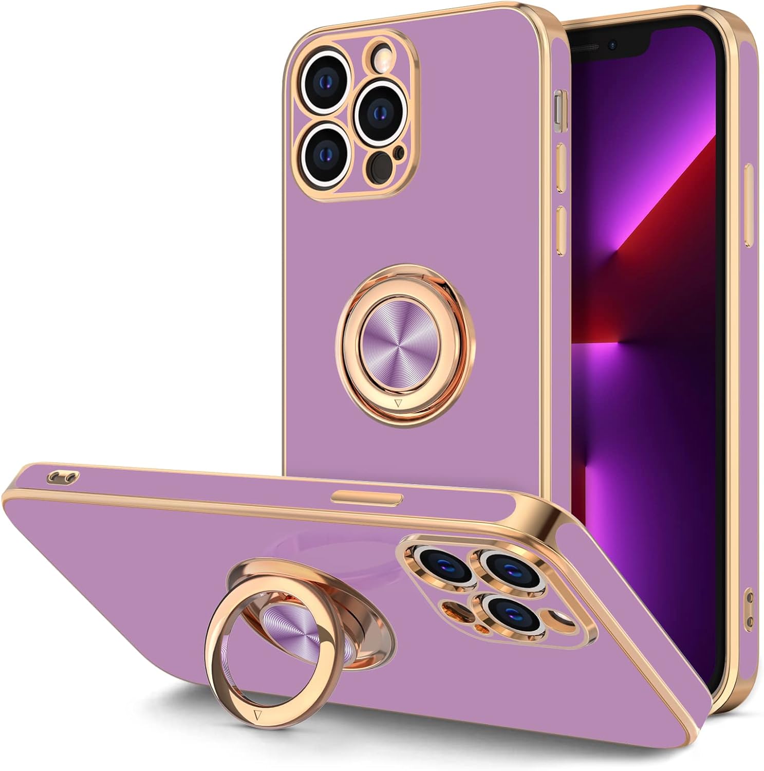 Hython Case for iPhone 13 Pro Max Case with Ring Stand [360