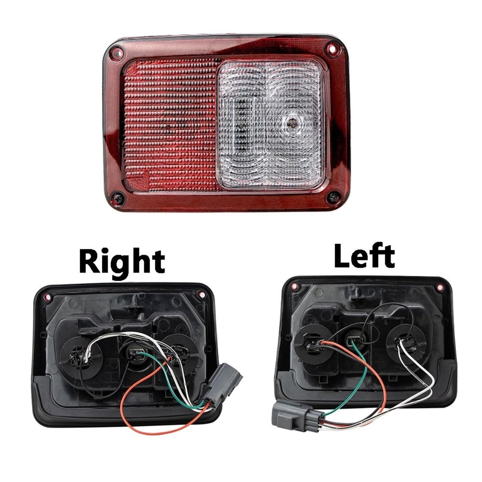 Generico Lampada posteriore fanale posteriore Fanale posteriore trasparente/rosso 12V lato sinistro o destro con per Jeep Per Wrangler JK 2007-2017 Freno fendinebbia per segnale(Rear Left)