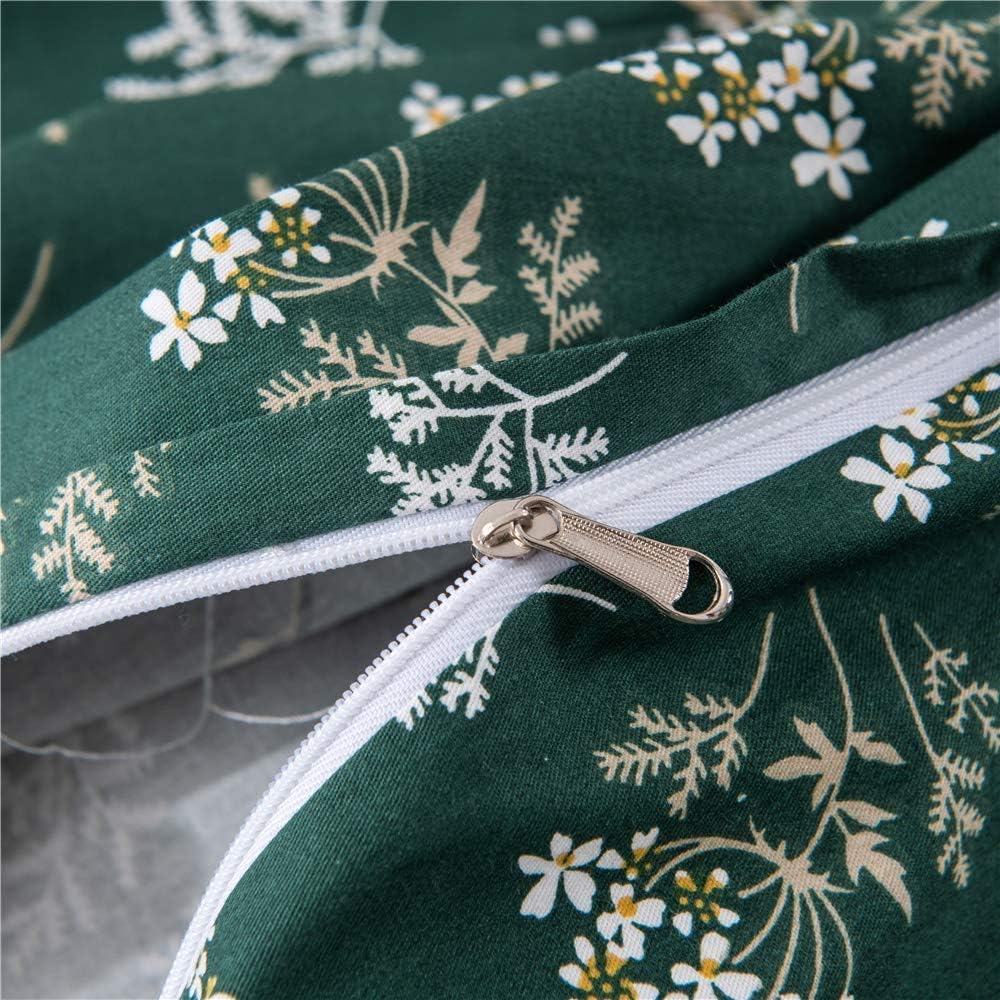 Chеареѕt 🛒 PinkMemory Green Floral Duvet Cover Queen Vintage Floral Bedding Set with Pillowcases Natural Cotton Zipper Closure Soft-No Filler Crаzу Clеаrаnсе PinkMemory Green Floral Duvet Cover Queen Vintage Floral Bedding Set with Pillowcases Natural Cotton Zipper Closure Soft-No Filler