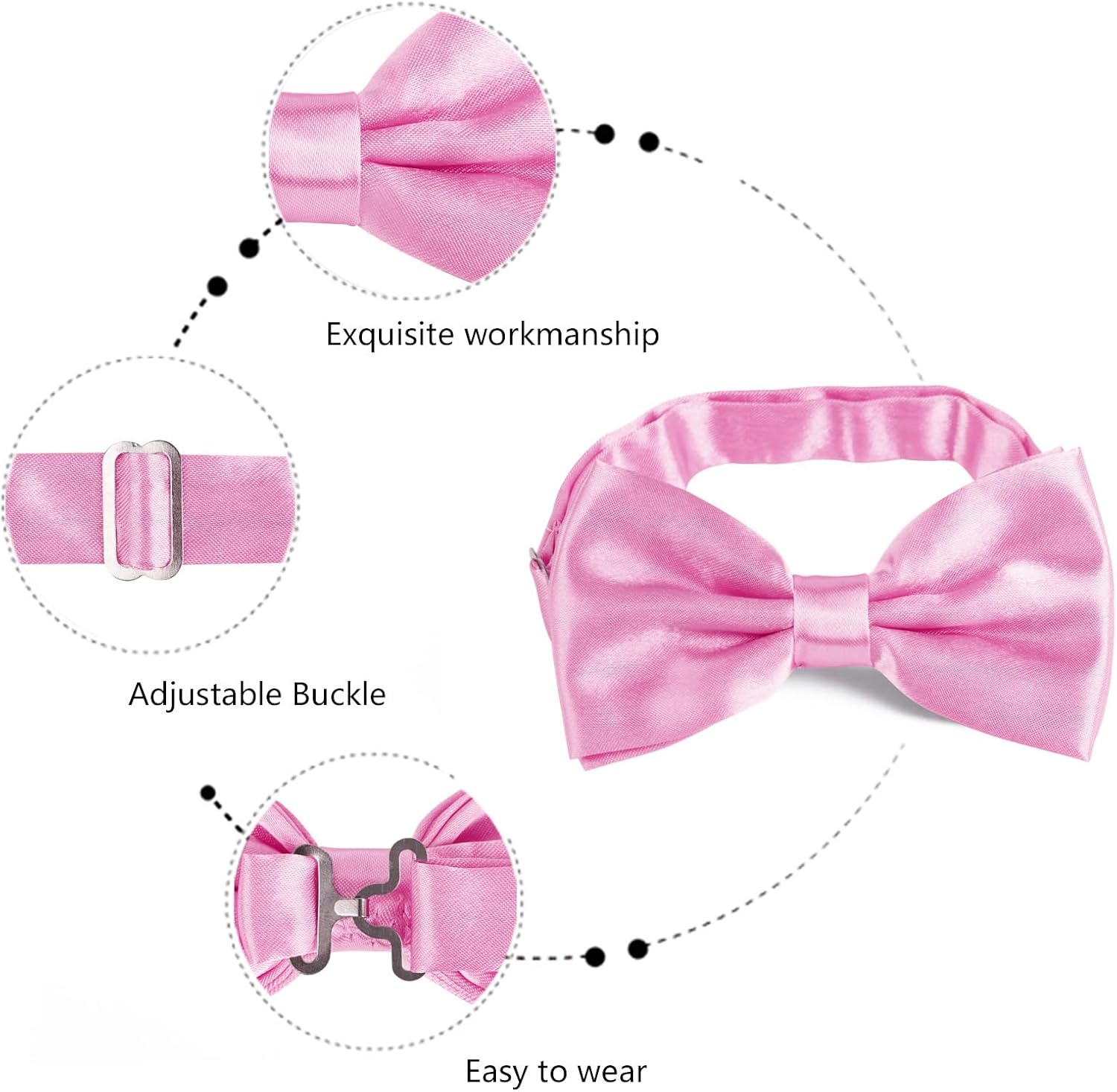 Alizeal Multicolored Silk Solid Cummerbund for Mens Gift Bow Tie Set - Image 5