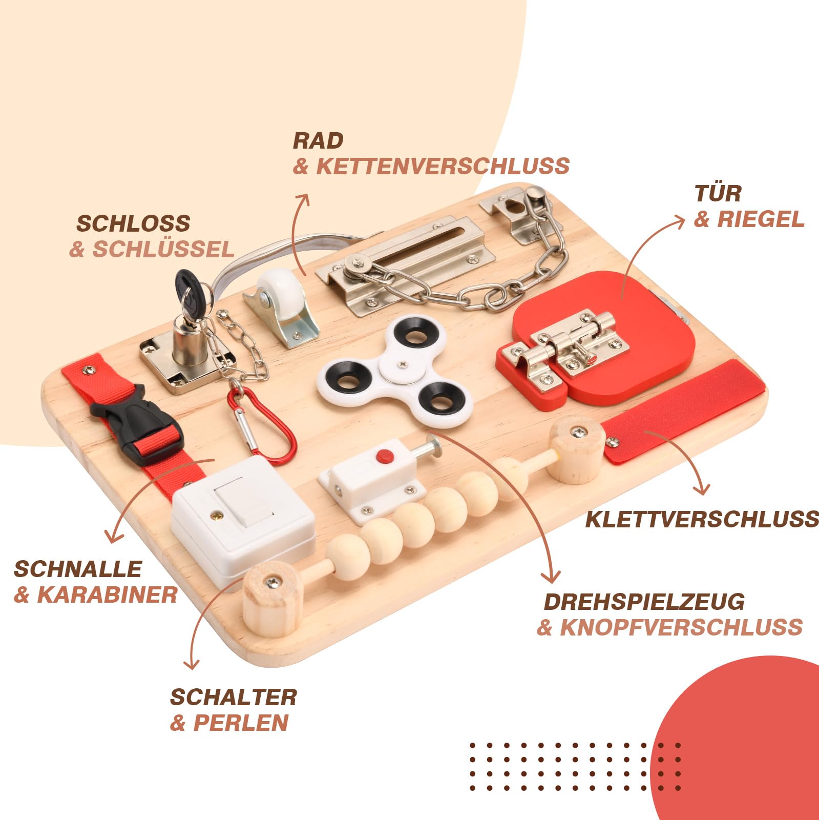 Autismus Spielzeug OAKJAR Montessori Busy Board Spielzeug Ab 1 2 3 Jahr
