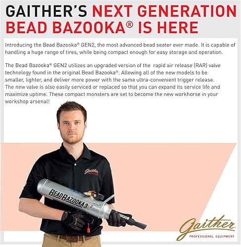 Miniatura 7 de Gaither Handheld Bead Bazooka - 2 generación, herramienta de asiento de cuentas con liberación rápida de aire, para pasajeros, comerciales y