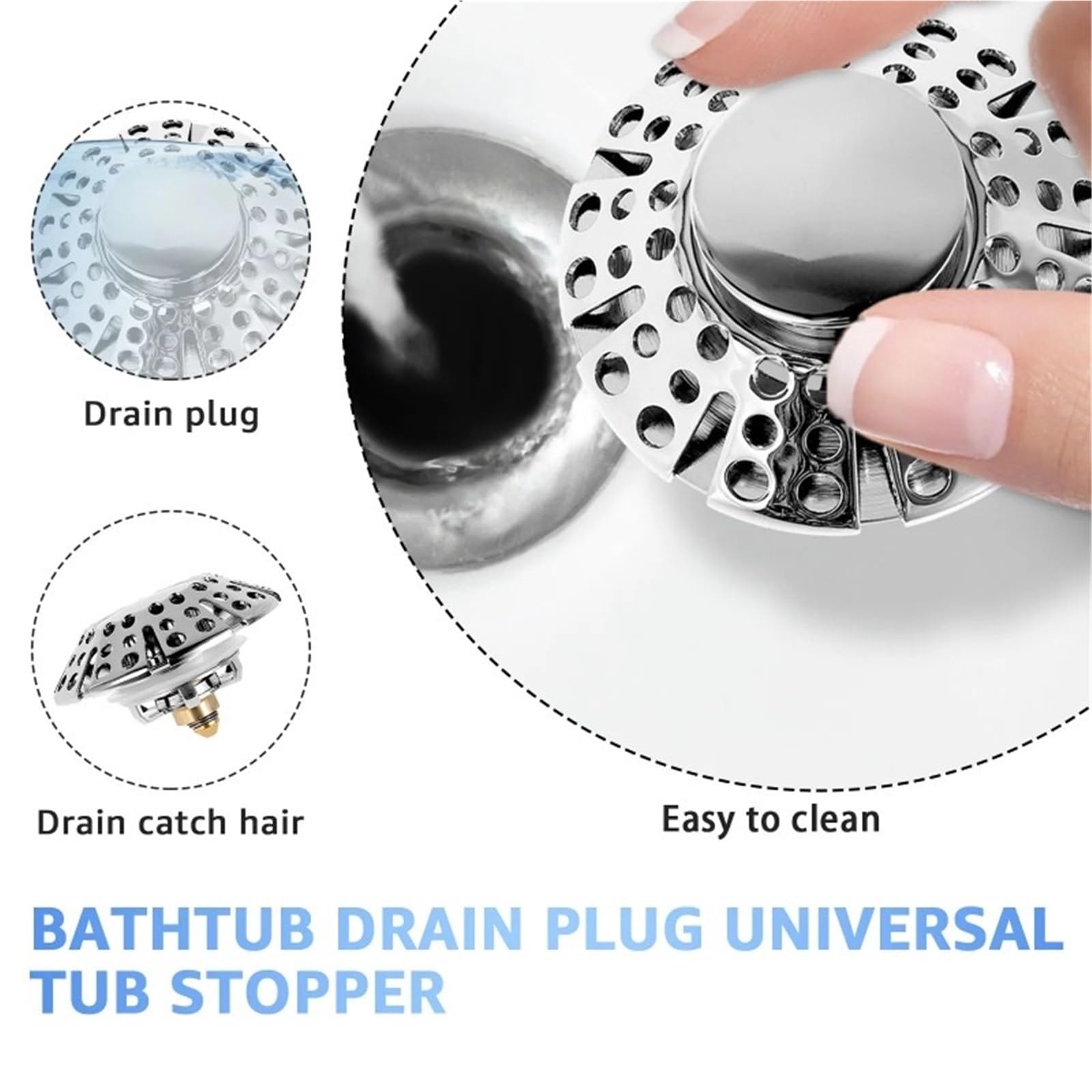 Tappo per lavandino, Tappo universale for lavandino del bagno, confezione da 2 tappi for perdite for lavabo
