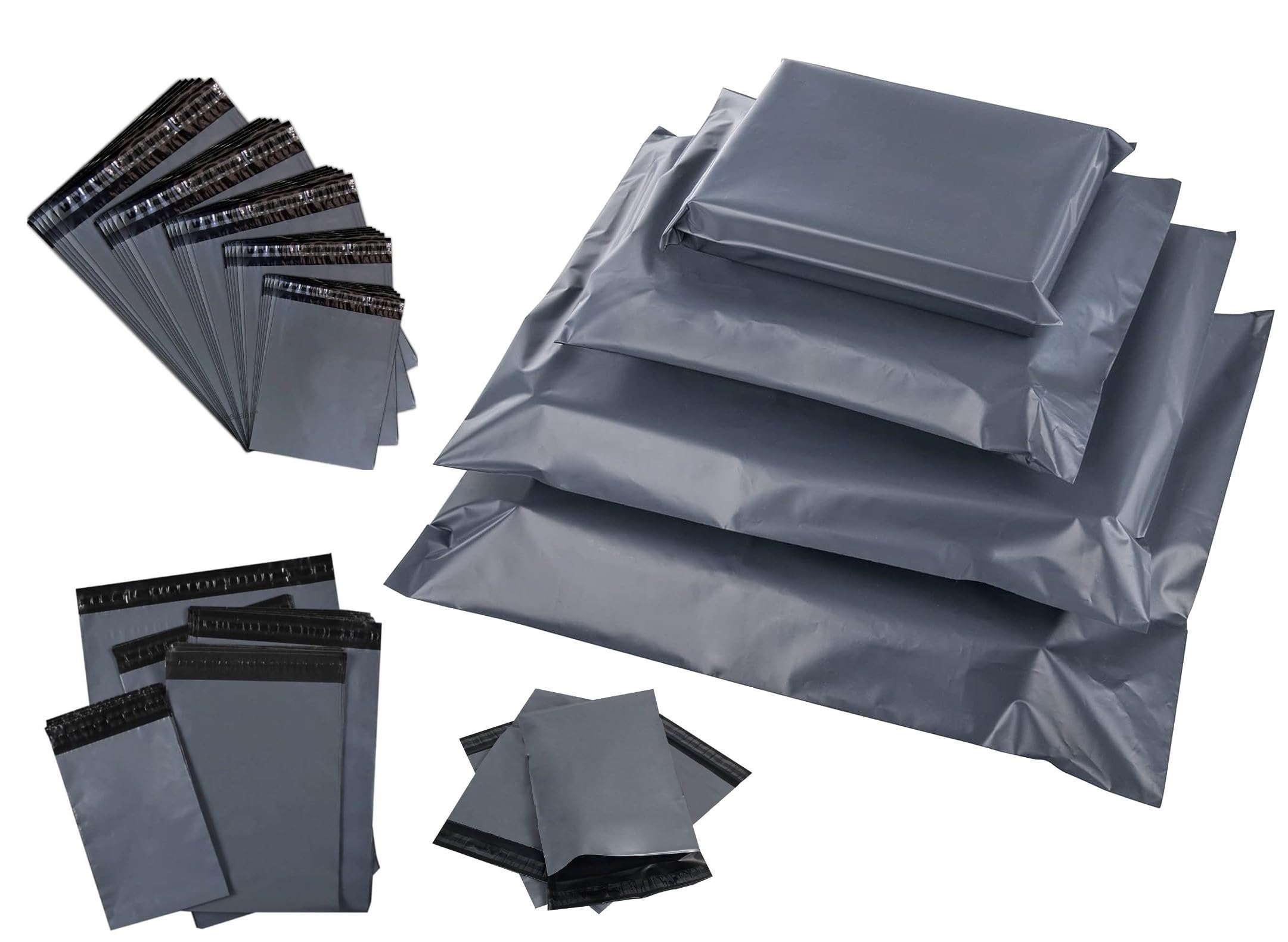 Hot Bargains Grey (Dark/Light) Grey Mailing Plastic Postal Self Seal 100Pcs Bags From Small To Large Sizes Packaging Poly Envelopes Mailing Bags For Posting And Packaging (Dark Grey) (17" X 24", )