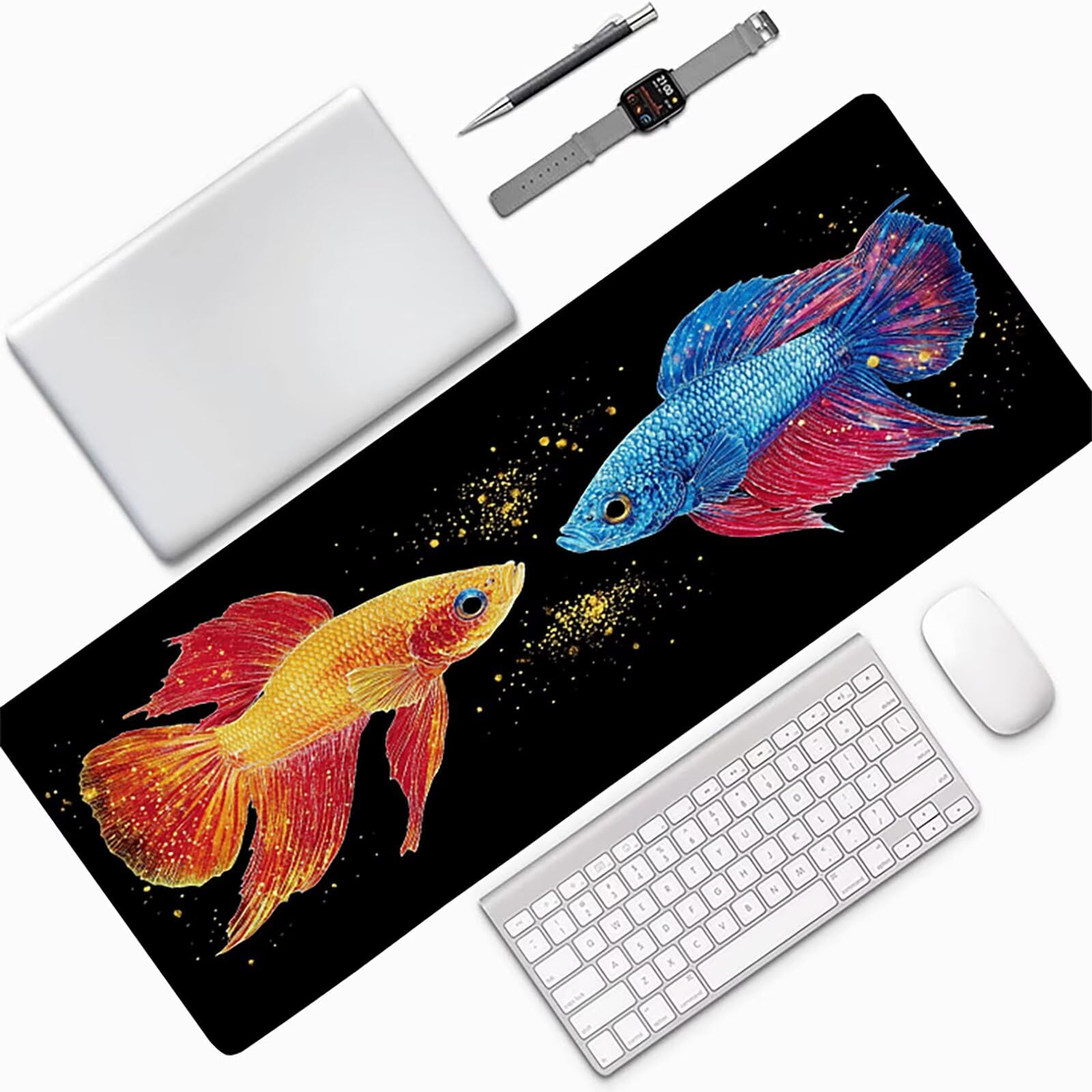 Podkładka pod mysz XXL 1200 x 600 x 3 mm, czarna podkładka pod mysz wędkarska ze zszytymi krawędziami, antypoślizgowa gumowa podstawa rozszerzona podkładka pod mysz do gier na pad do biura akcesoria