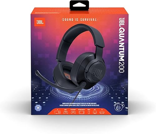 Miniatura 11 de JBL Quantum 200 - Wired Over-Ear Gaming Headset with Voice Focus Directional flip-up mic and Memory Foam Ear Cushions (Black) (Pack of 4)