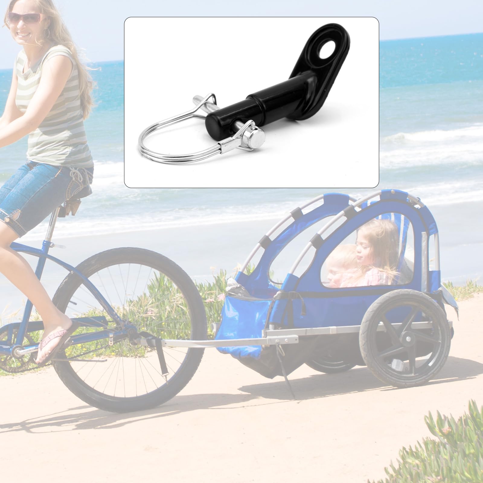 Conector de enganche de remolque de bicicleta, adaptador de remolque de bicicleta, adaptador de ciclismo, accesorios de acoplador, piezas para remolques de carga Schwinn Instep Kid Pet 3