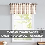 Buffalo Check Curtains 84inch Farmhouse Pom Pom Curtain Drapes for Living Room Vintage Gingham Plaid Semi Sheer Tan Window Curtains for Bedroom Kitchen 2 Panels Rod Pocket Taupe and White