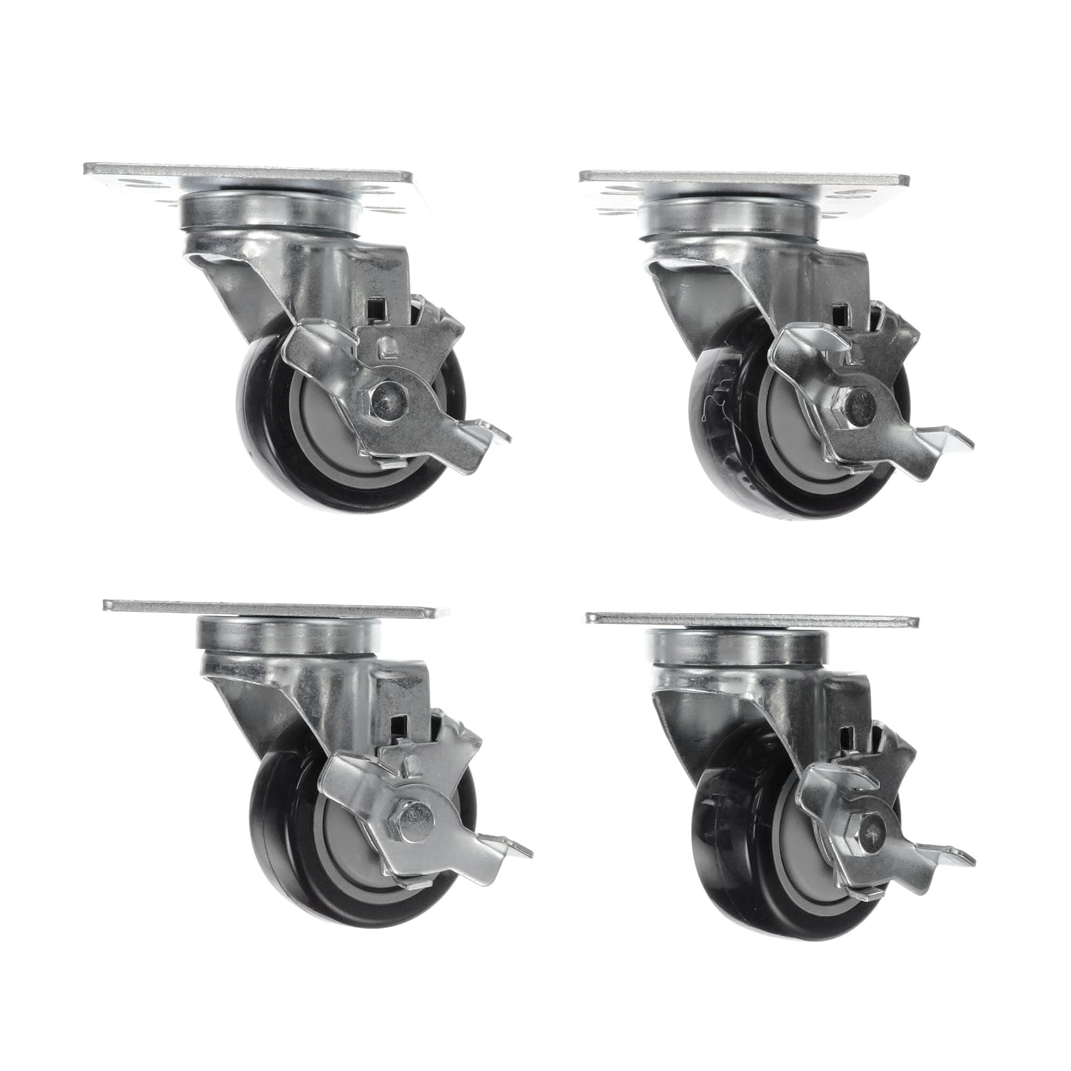 Caster Kit,Med Duty 4"x 4" Univ Plate C