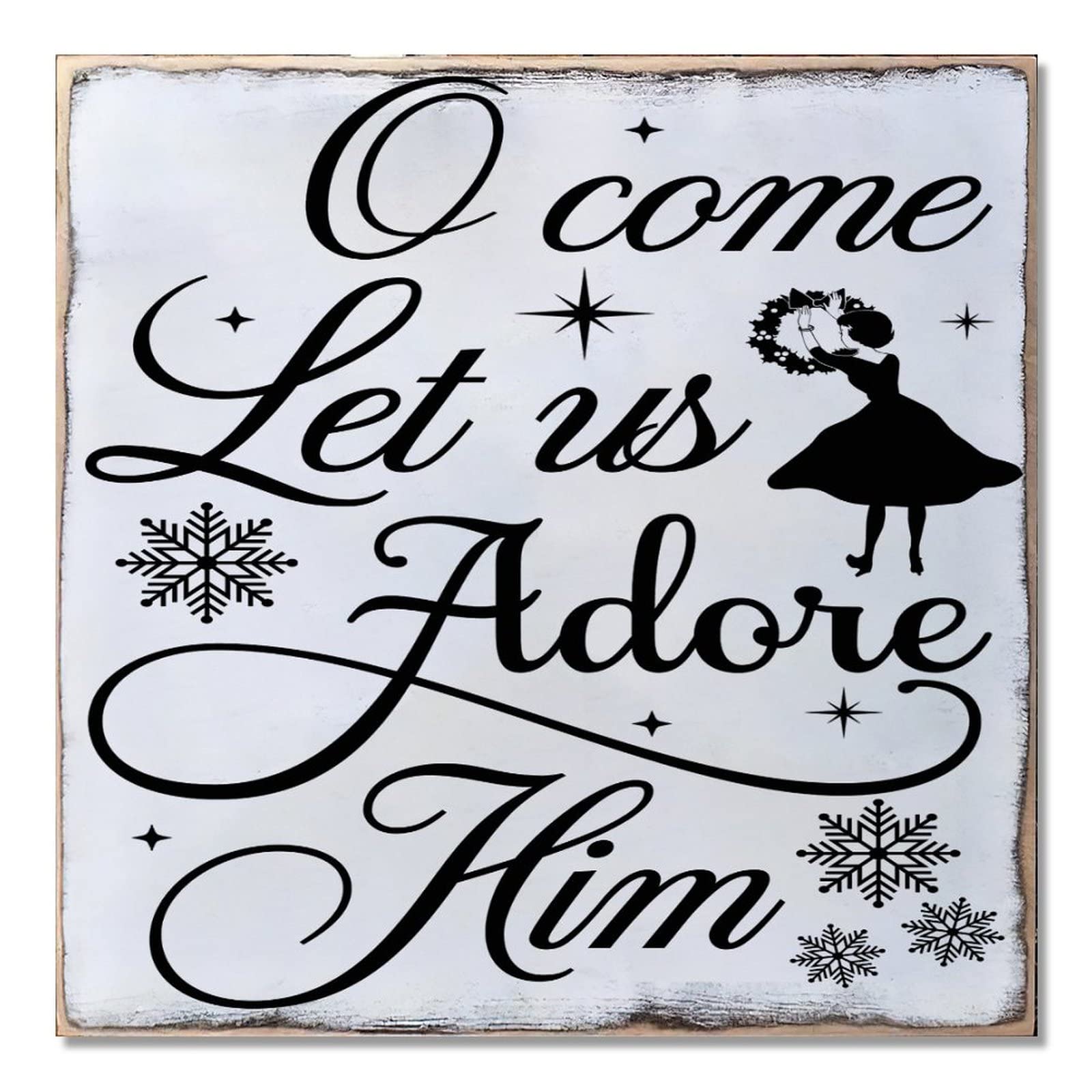 Panneau de bienvenue Noël bois suspendre décoration murale extérieure intérieure 40cm