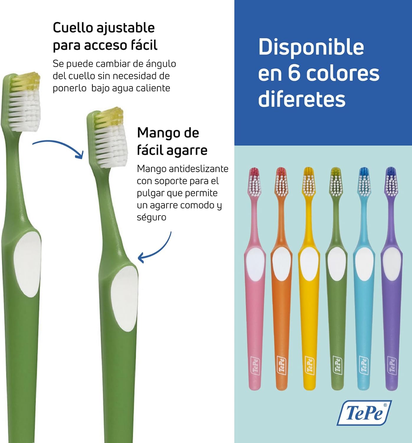 TePe Nova X-Soft Toothbrush for Adults with Tapered Head, Angled Neck, and Thumb Grip, Pack of 1