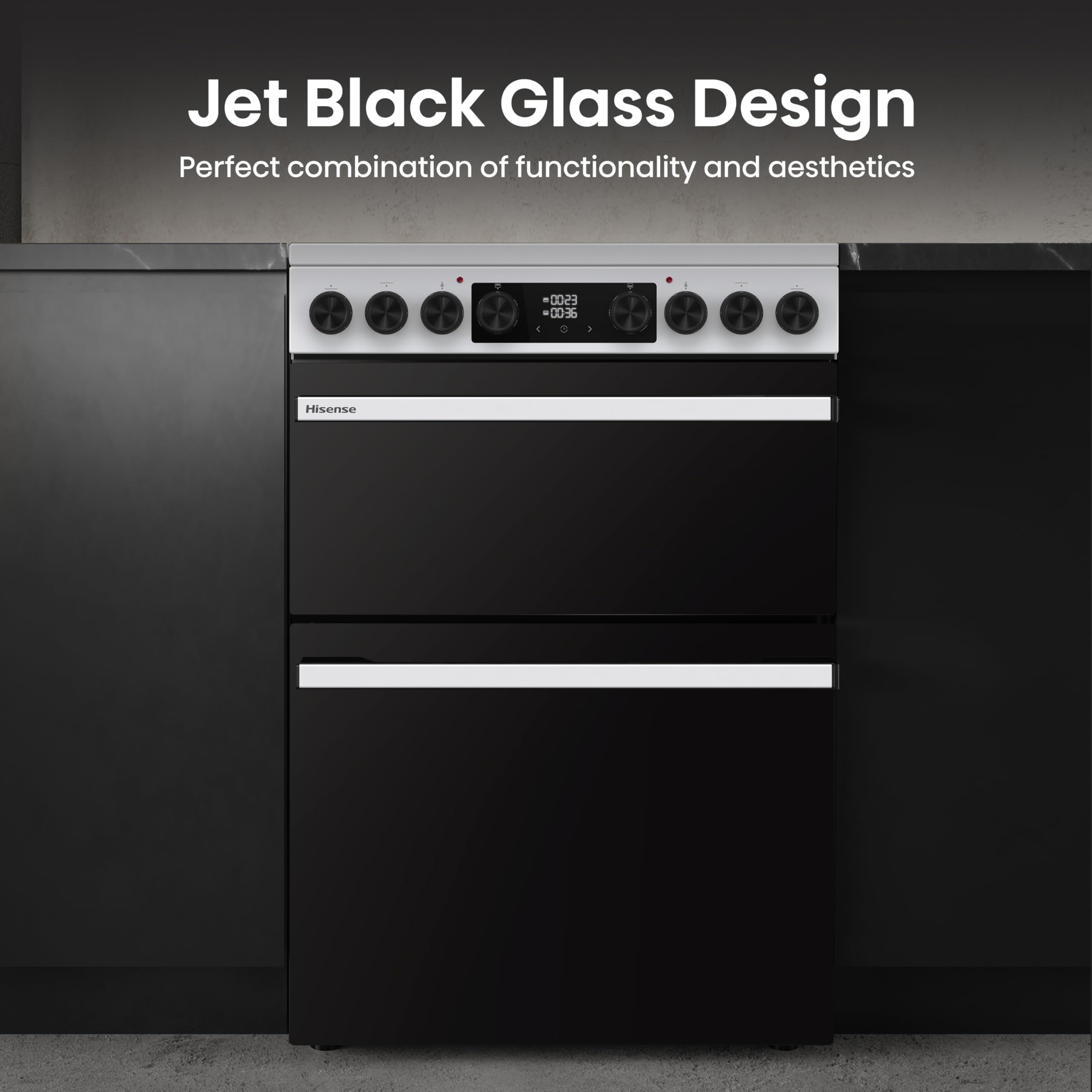 Hisense Hi6 Max 60cm Electric Cooker with Ceramic Hob HDCEC6C20W - White - A Rated — view 5