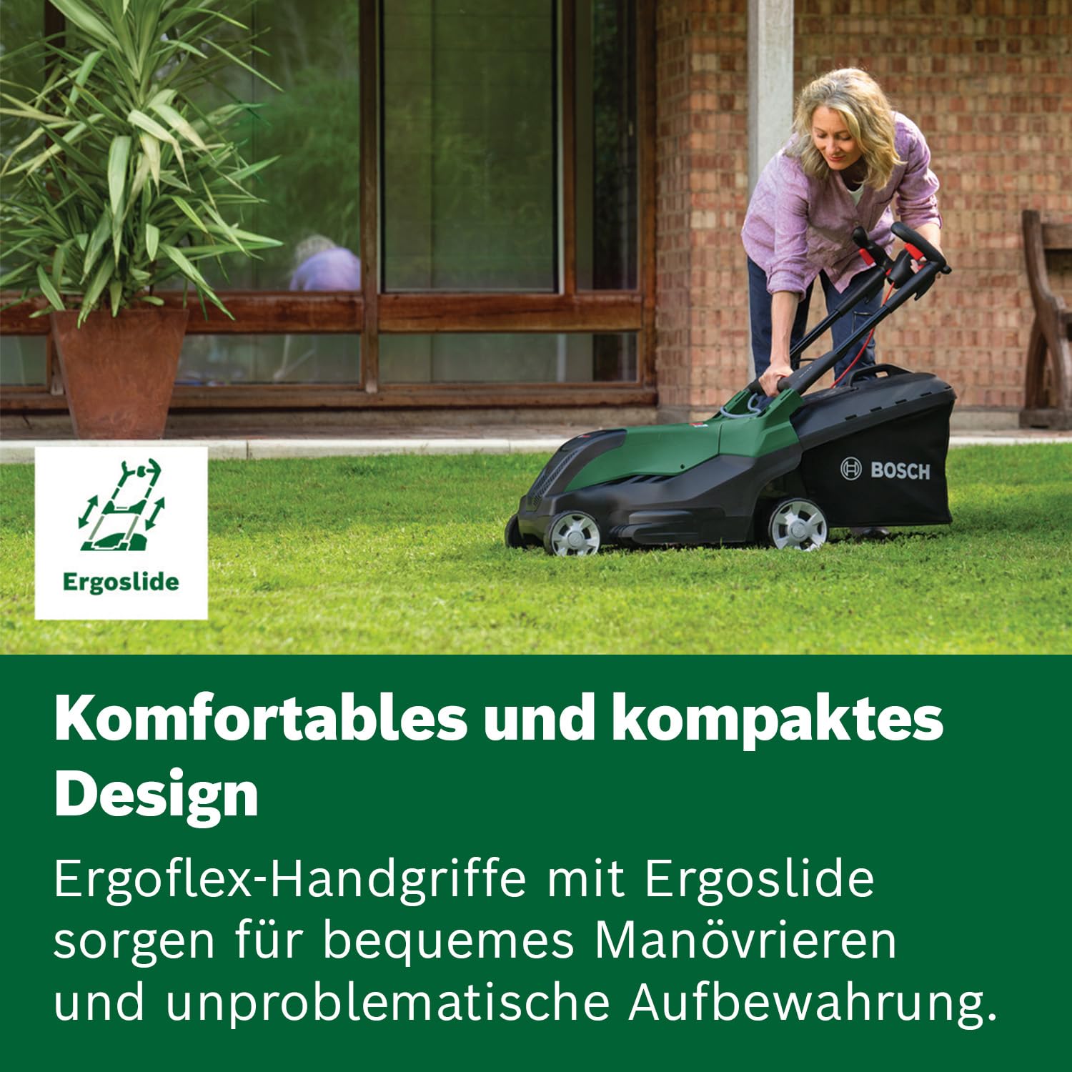 Bosch leistungsstarker Rasenmäher AdvancedRotak 40-650 (zum Rasenmähen, 1700 W Motorleistung, Schnittbreite: 40 cm)