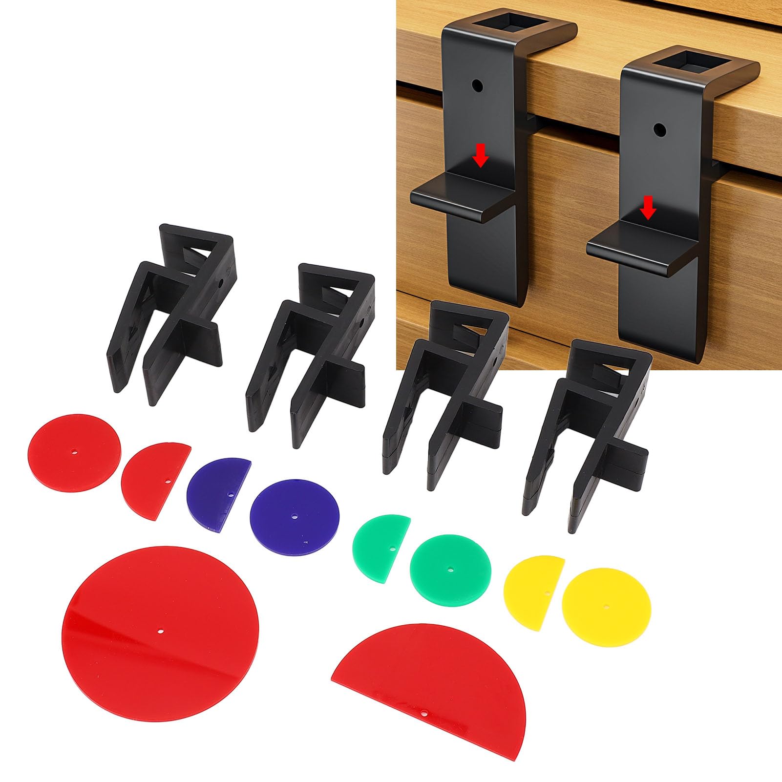 Ensemble de Gabarits de Menuiserie pour le Travail du Bois, 14 Pièces, Pinces pour Panneaux de Meubles, Outil de Traçage des Orteils et de Plafond, Ensemble de Gabarits pour le