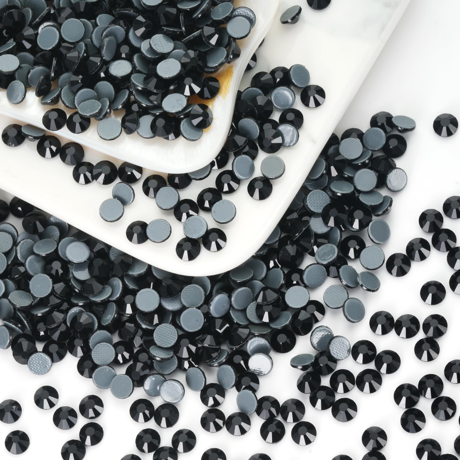 Strass Hotfix brillants pour customisation de robe de soirée, cristaux thermocollants noirs SS16