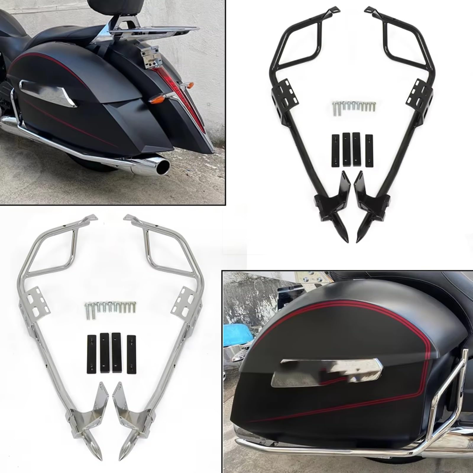 Paramotore Moto Compatibile Con Victory Per Cross Per Country Tour 2012-2017 Paraurti Moto Highway Engine Guard Rear Sawddlebag Guard Rails Crash Bar
