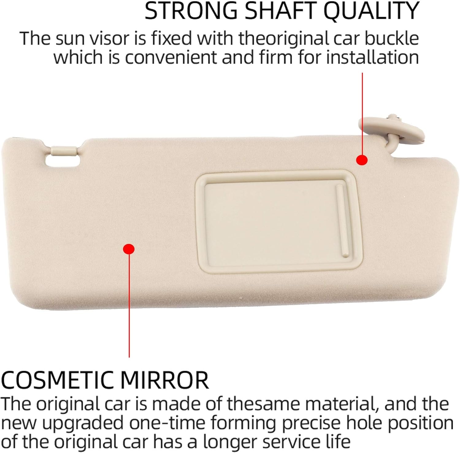 Dasbecan Left Driver & Right Passenger Side Sun Visor Compatible with Toyota Tacoma 2005-2012 2013 2014 2015 (Beige)