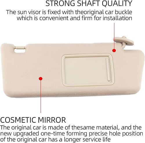 Miniatura 10 de Dasbecan - Visera lateral izquierda y derecha para Toyota Tacoma 2005-2012 74320-04181-B1 74310-04081-B0, color gris y beige