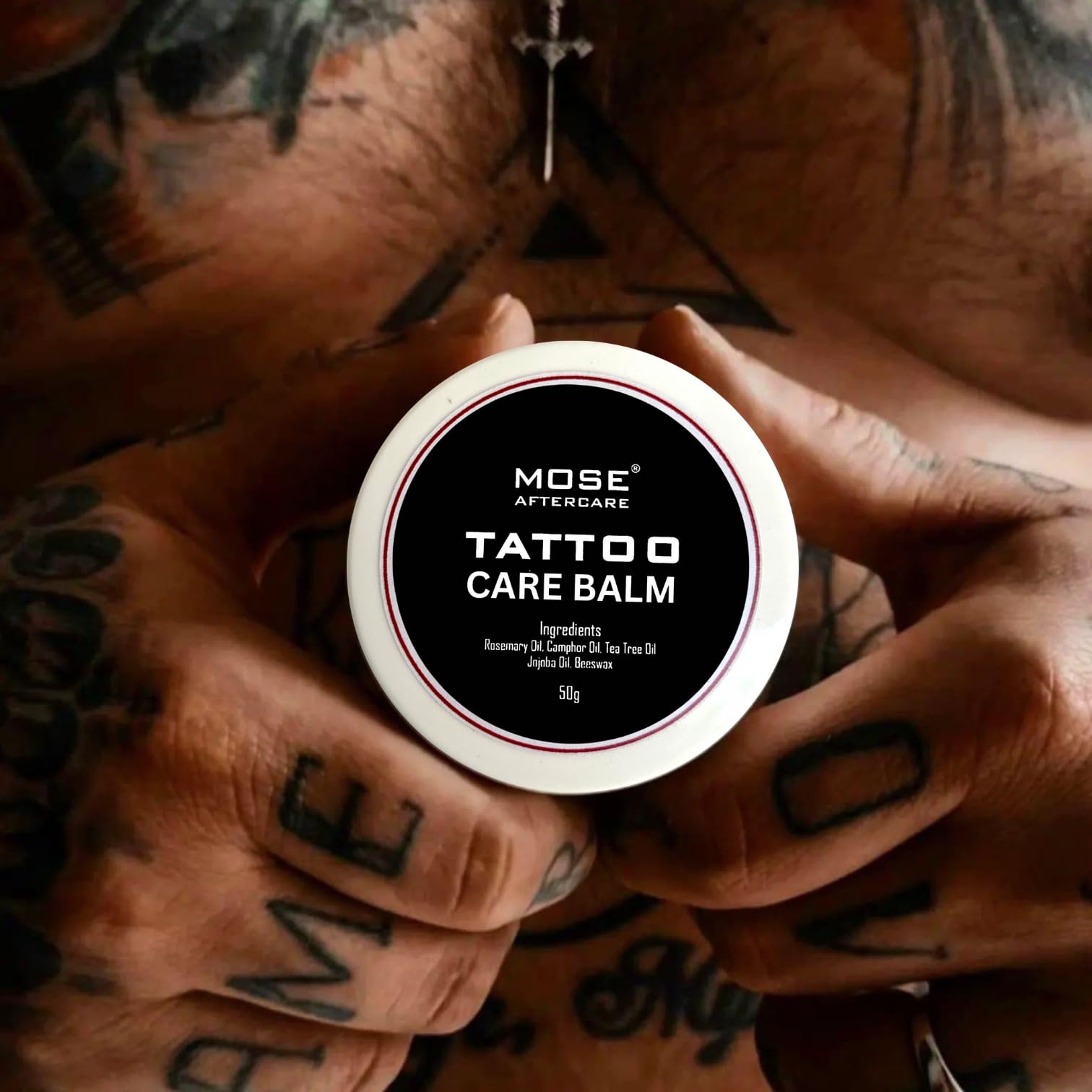 Mose Aftercare Tattoo Care Balm (50g) With Beeswax, Natural Essentials Oils & Fragrance. 100% Organic & Hand Made Tattoo Care Balm 3