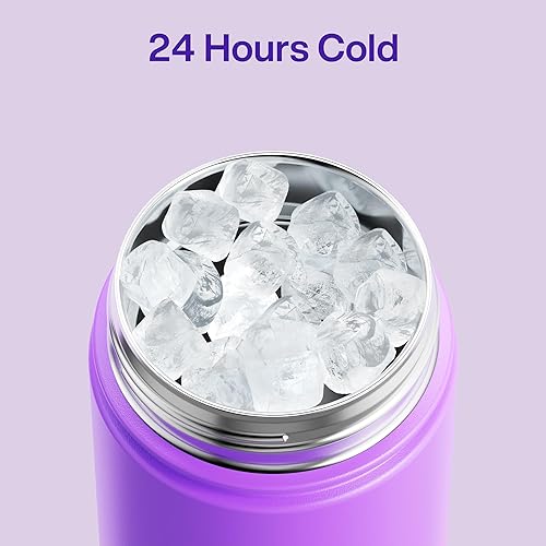 Miniatura 387 de ENCOOL Botella de agua aislada con popote, de acero inoxidable, a prueba de fugas, sin BPA, al vacío de doble pared que se mantiene fría durante 24