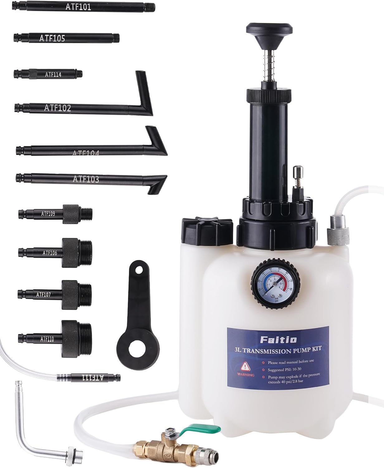 3L Transmission Fluid Transfer Pump w/ 12 ATF Adapters,
