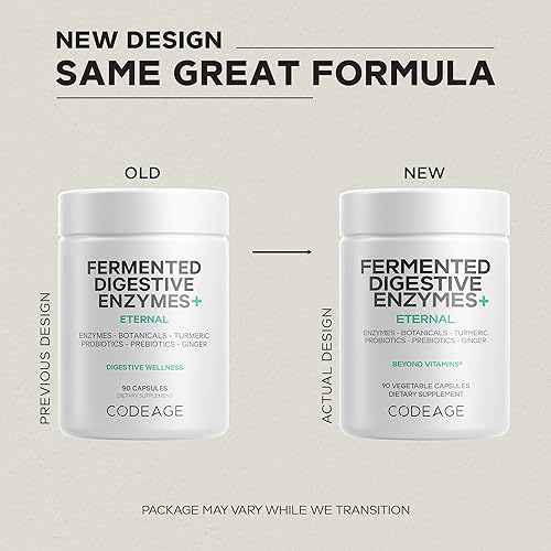 Vista 3 de Codeage Suplemento de enzimas digestivas fermentadas, probióticos, prebióticos, vitaminas, enzima estomacal y alimentaria, amilasa, liasa, lactasa