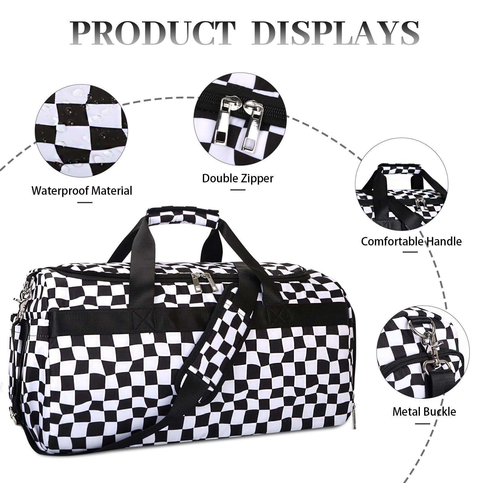 Borsa sportiva da palestra per uomo e donna, grande borsone da viaggio con scomparto per scarpe e tasca bagnata, borsa leggera per weekender, borsa da allenamento fitness per sport, palestra, viaggi,