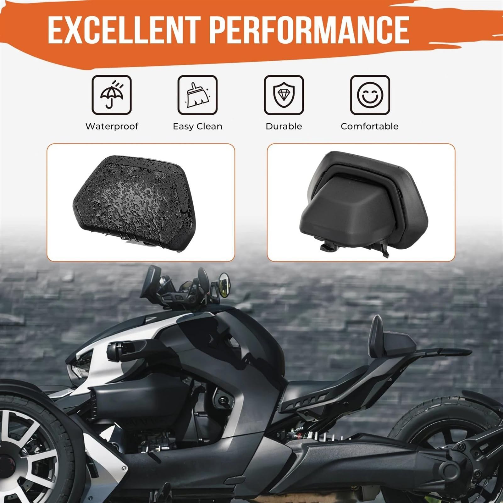 A & UTV PRO 1up Driver Rückenlehne für Can Am Ryker 600 900 Sport & Ryker Rally Edition 2019-2024 Zubehör, Verstellbarer Winkel Lendenwirbelstütze Fahrer Rückenlehne Kit, Ersatz OEM #219400960