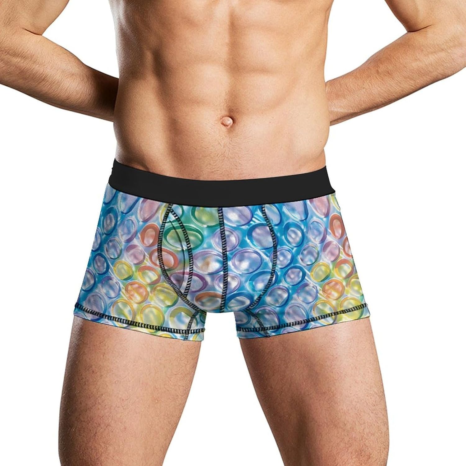 Colorful Bubble Wrap Novelty Men's Trunks Soft Breathable Underwear Patterned Stretch Briefs